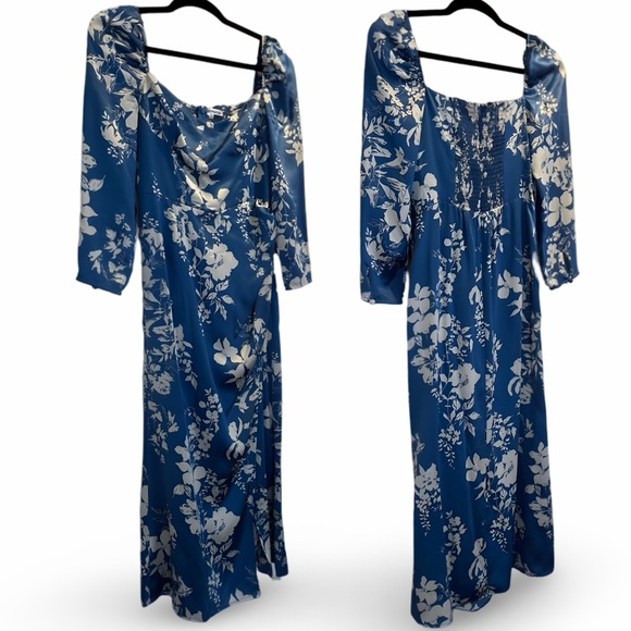 Reformation Gloriana 100% Silk Dress Long-Sleeve Floral Print Wrap Skirt | 2 - Picture 10 of 16